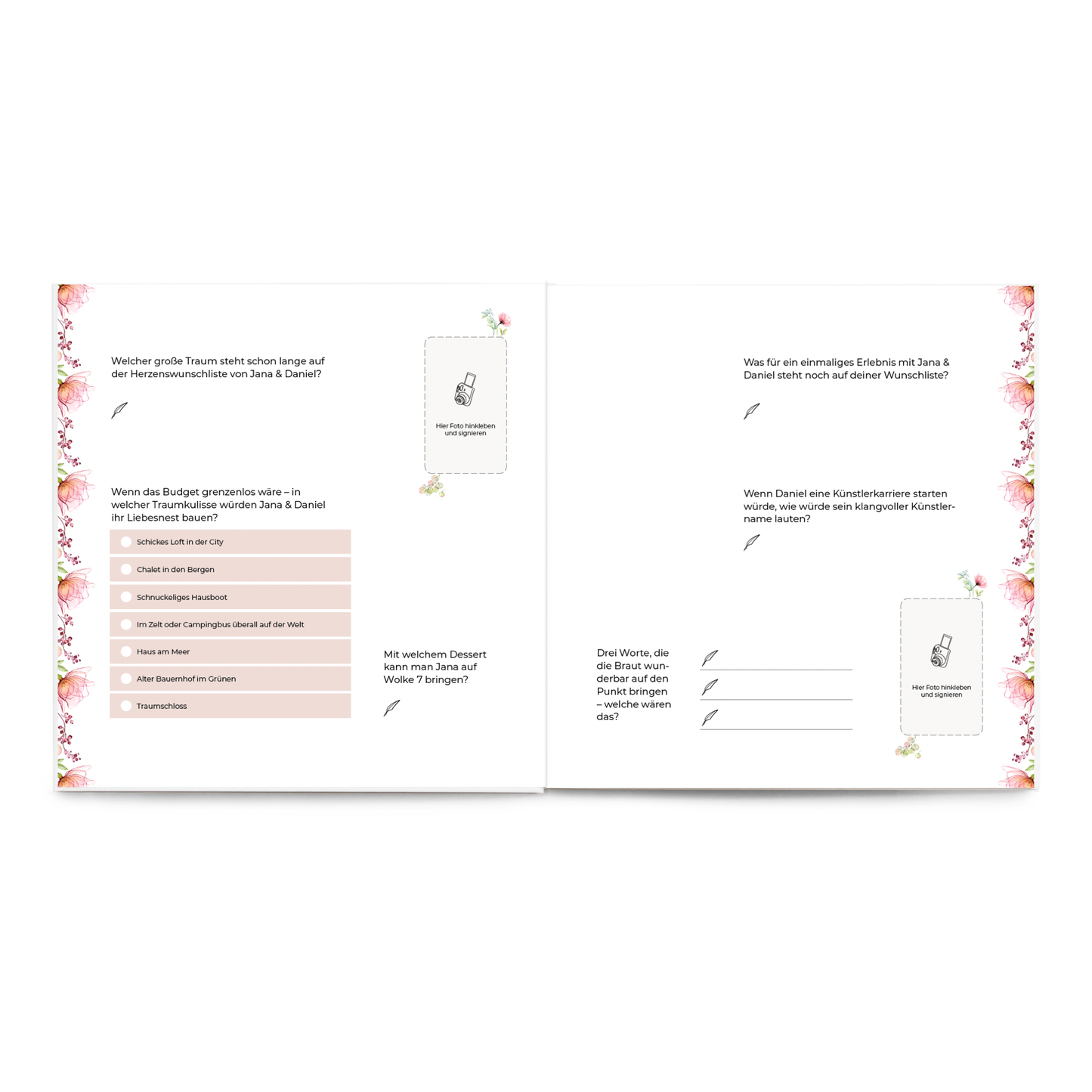 Hochzeit Gästebuch Floral Blossom