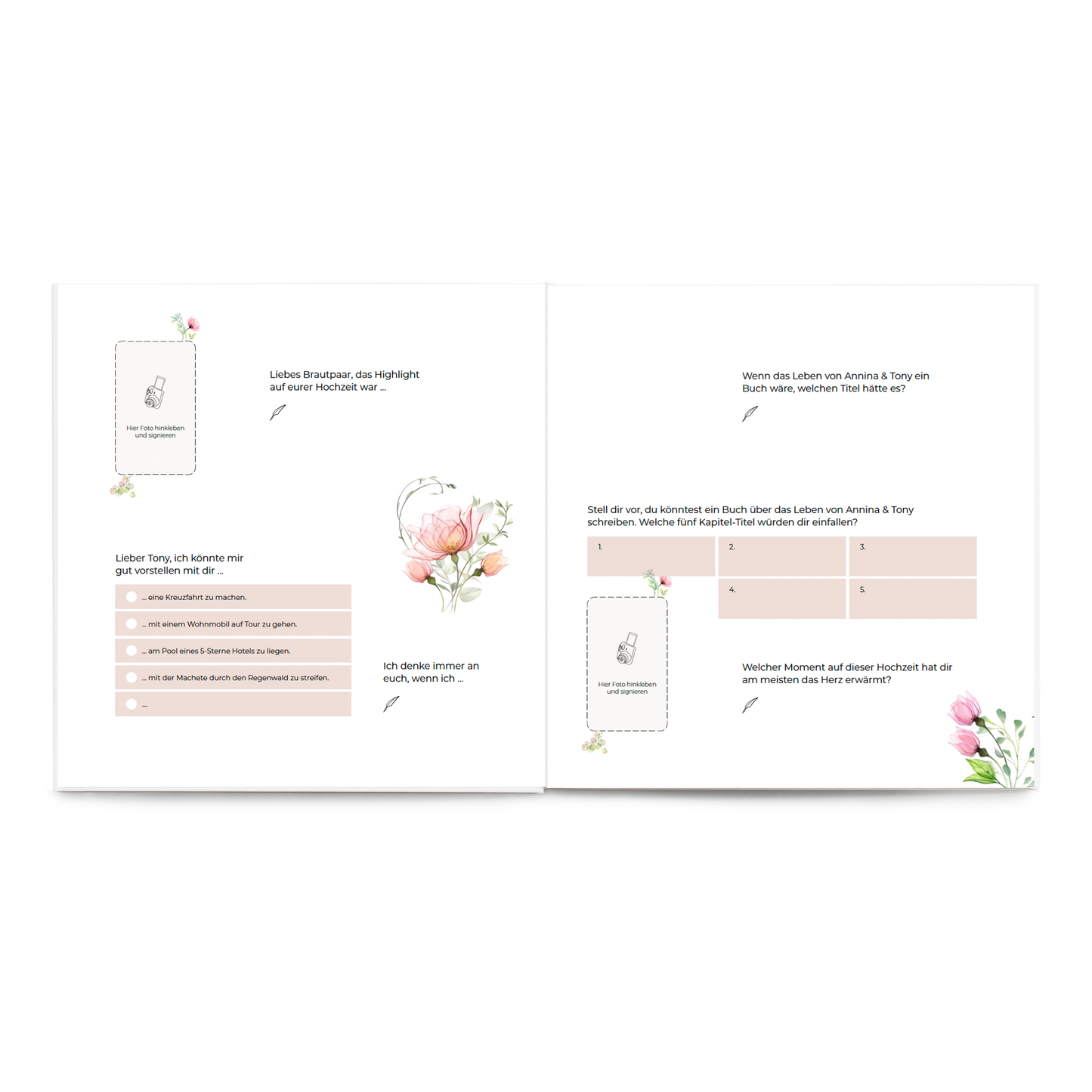 Hochzeit Gästebuch Floral Blossom