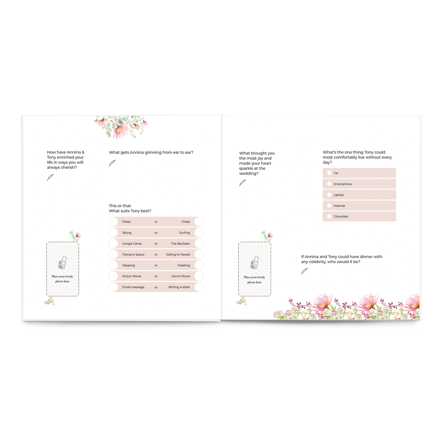Hochzeit Gästebuch Floral Blossom