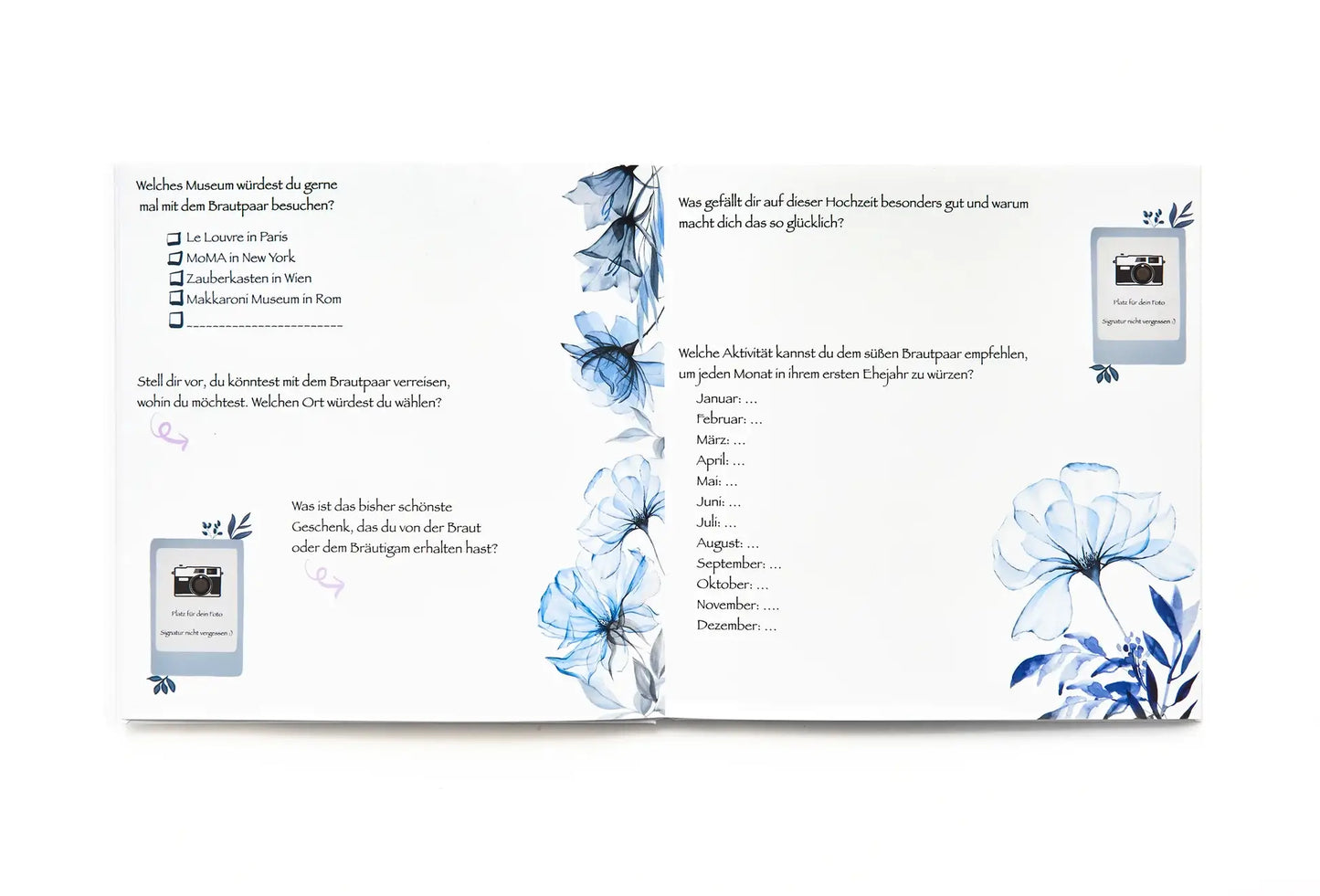 Hochzeit Gästebuch Blue Memories