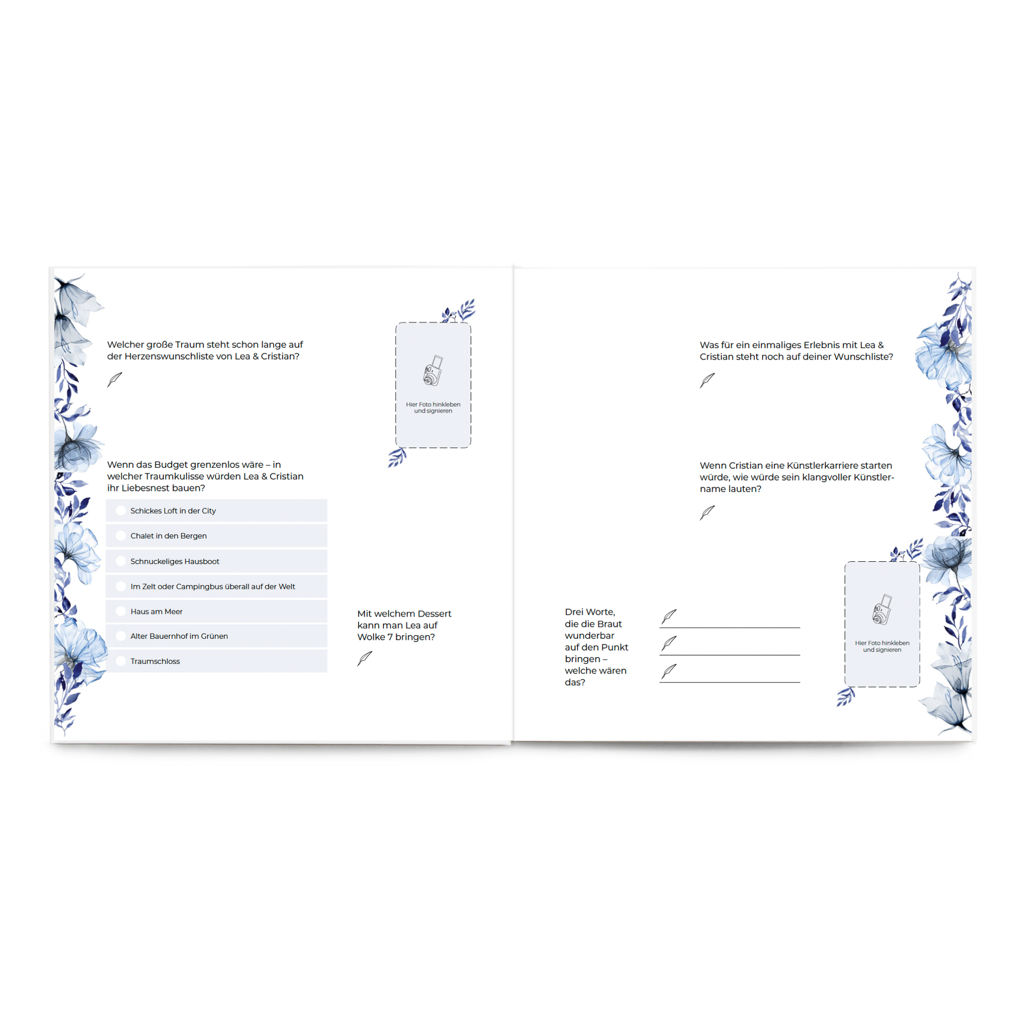 Personalisiertes Gästebuch Hochzeit mit Acryl Cover und Namen im minimalistischen Design